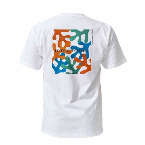 [오션테그] 14수 반팔 티셔츠 화이트 컬러 산호