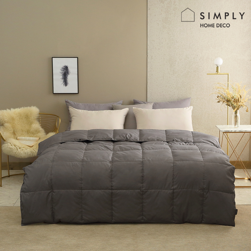 [simply home] 심플리홈 심플구스2 사계절 이불(Q) + 베개커버 2P_(GIFT용 가방 포함) /색상선택:챠콜,민트그레이,연그레이,블루