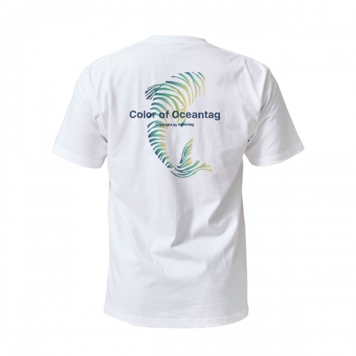 [오션테그] 14수 반팔 티셔츠 화이트 옐로우 피쉬