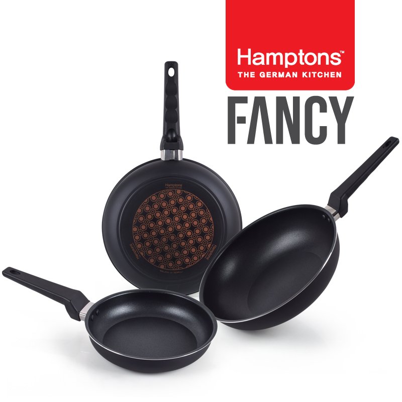 [Hamptons] 햄튼 팬시 다이아몬드5중코팅 후라이팬3종세트-D (HTDF-20F26F28W)