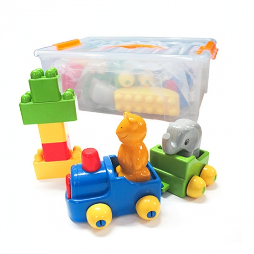 [지니맥] 애니멀트레인 창의블록세트 18피스