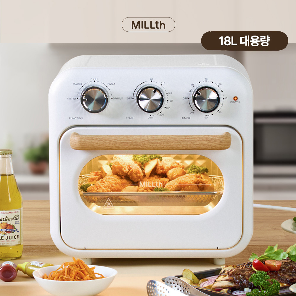 [MILLTH] 뉴 레트로 에어프라이어오븐 18L JO-AF120MD