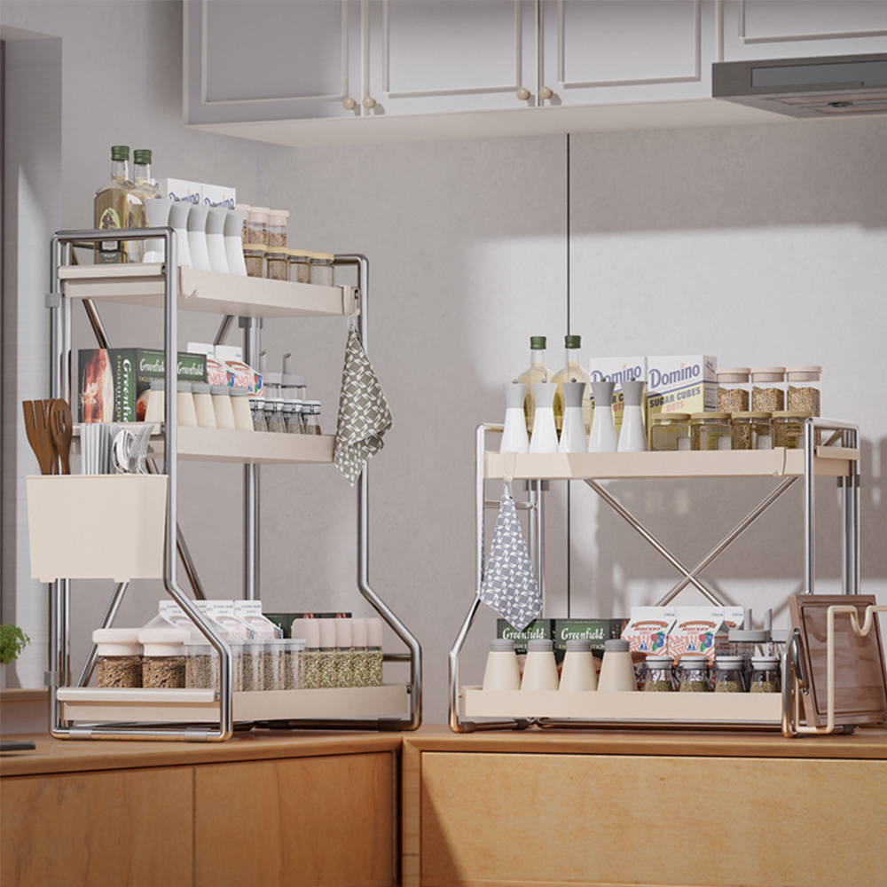 [오라플] 3단 양념통 주방선반 씽크대정리선반 조미료정리대