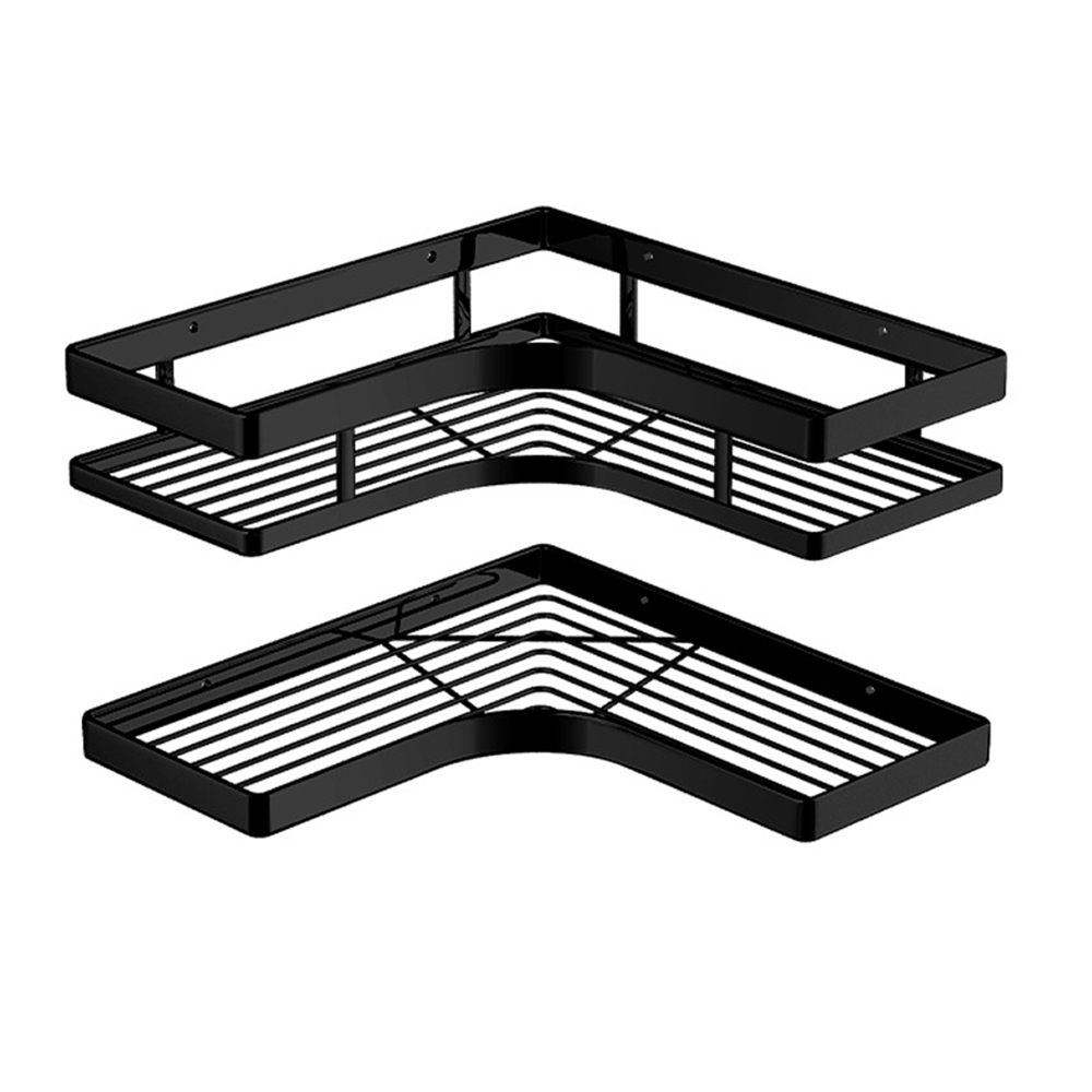 [오라플] 무타공 욕실 블랙스텐코너선반 2종세트