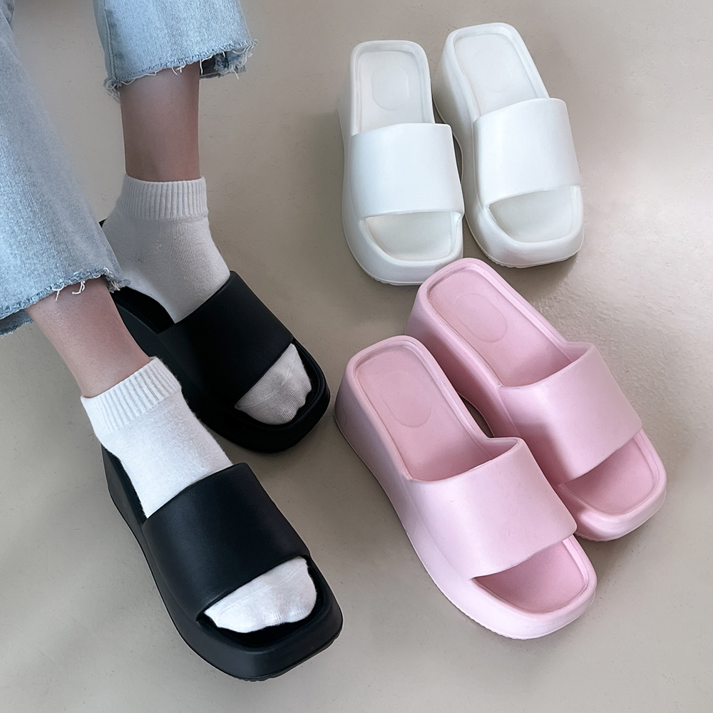 [우드피카] 통굽 상굽 가벼운 쿠션 슬리퍼(색상3종/택1)