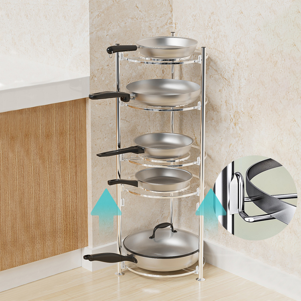 [오라플] 스텐 후라이팬 냄비 거치대 정리대 4단기본형