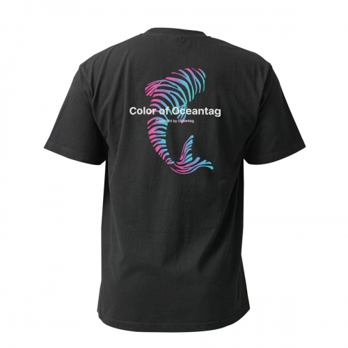 [오션테그] 14수 반팔 티셔츠 블랙 핑크 피쉬