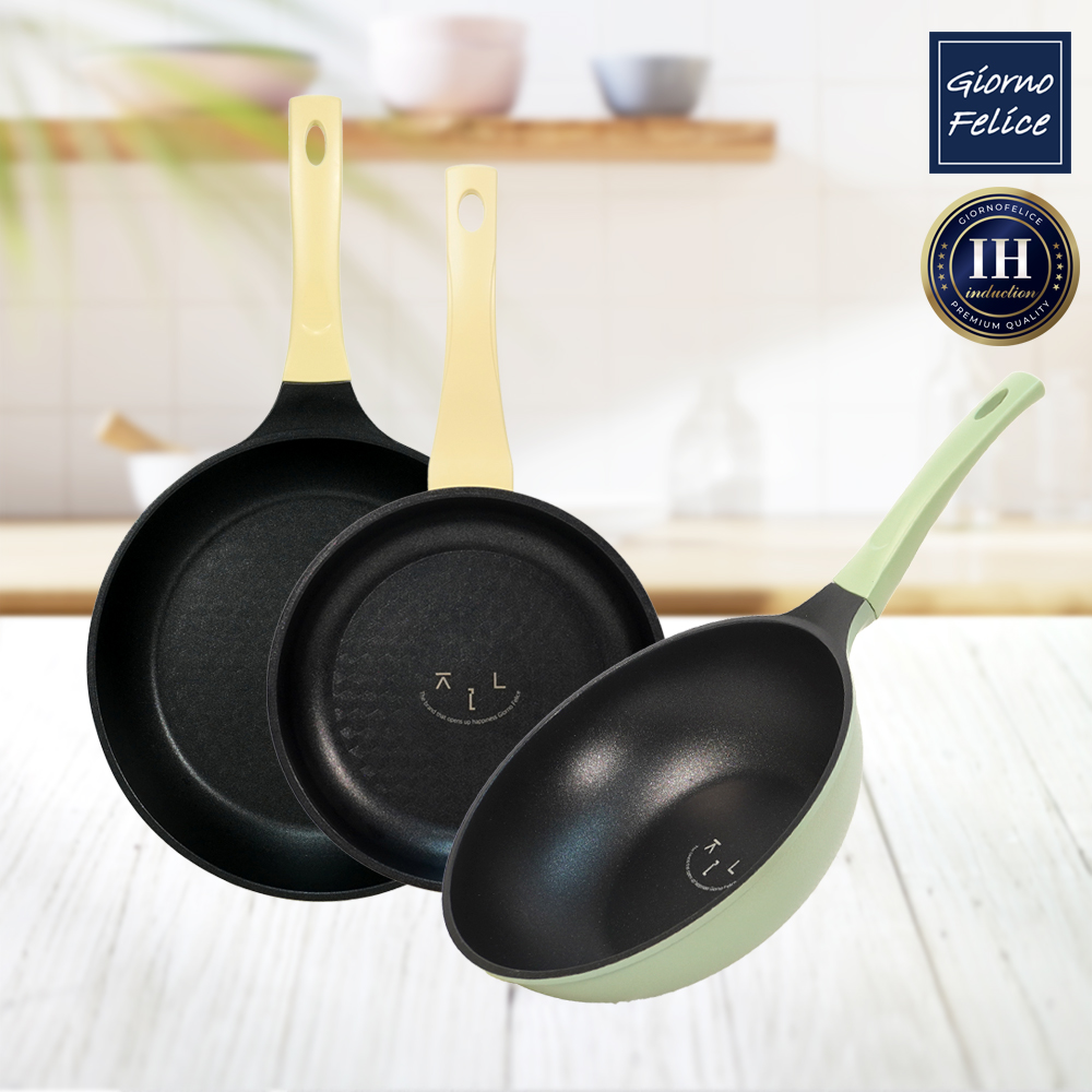 [죠르노펠리체]IH 프레쉬온 프라이팬 20+26cm+웍팬 26cm GF-IF06W6
