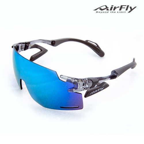 [에어플라이] AirFly 코받침 없는 스포츠고글 AF-301 BK BLUE 미러렌즈
