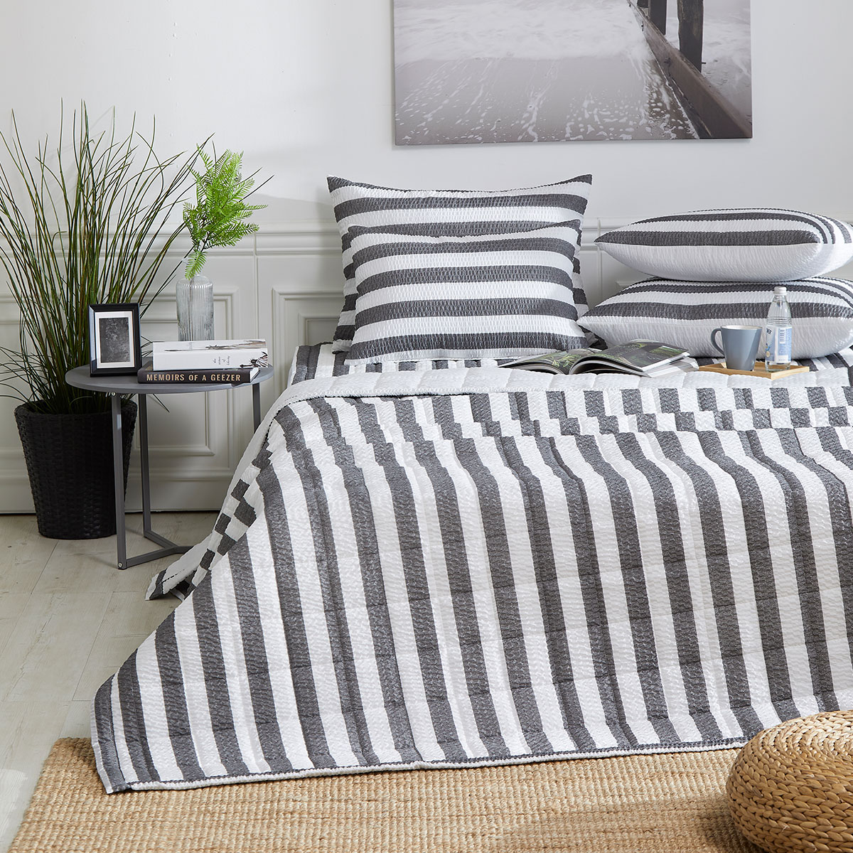 [침구연구소] 줄라인 시어서커 여름 차렵 이불단품 Q