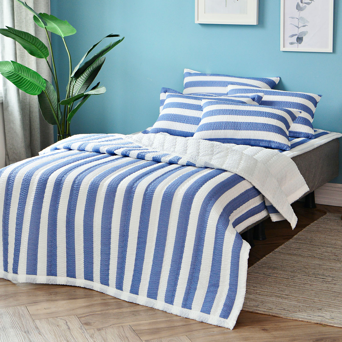 [침구연구소] 썸머라인 시어서커 여름 차렵 이불베개세트 SS(이불+베개커버)