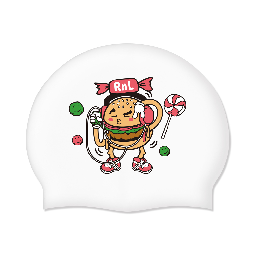 알앤엘 햄플로우 실리콘 수영모자 (유아/성인 공용) 1개 화이트