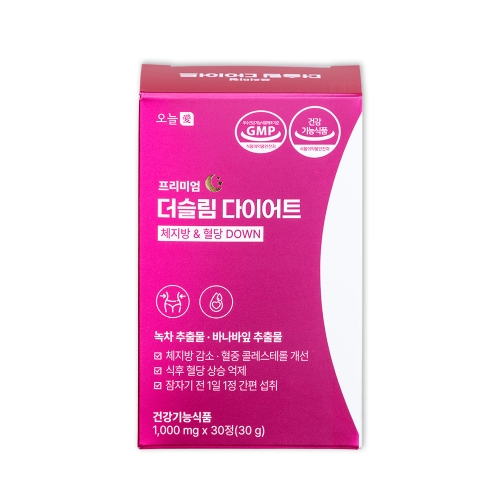 [오늘애] 프리미엄 더슬림 다이어트 혈당관리 케어 카테킨 바나바 녹차추출물 1000mgx30정