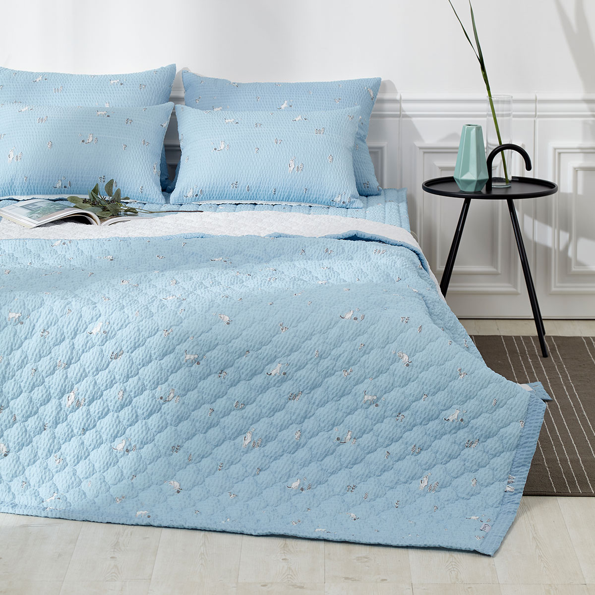 [침구연구소] 플라이 시어서커 여름 차렵 이불베개세트 Q(이불+베개커버)