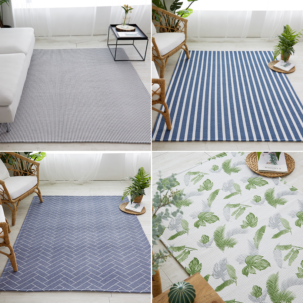 [침구연구소] 쿨 시어서커 여름 카페트 먼지없는 거실 식탁 침실 러그 100x150(0.5평)