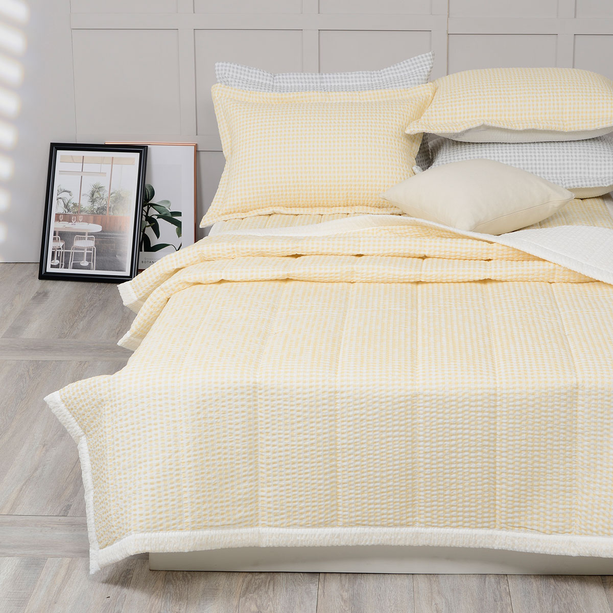 [침구연구소] 슈가체크 시어서커 여름 차렵 이불단품 SS