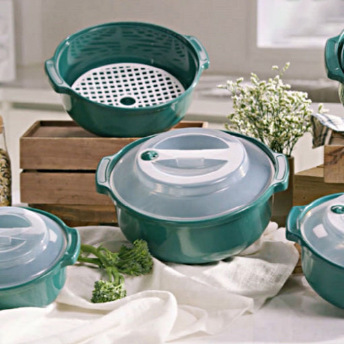 [쿠르거] 한솥뚝딱 간편 조리용기 세트(소형한솥+뚜껑,중형한솥+뚜껑,대형한솥+뚜껑,트레이1개)