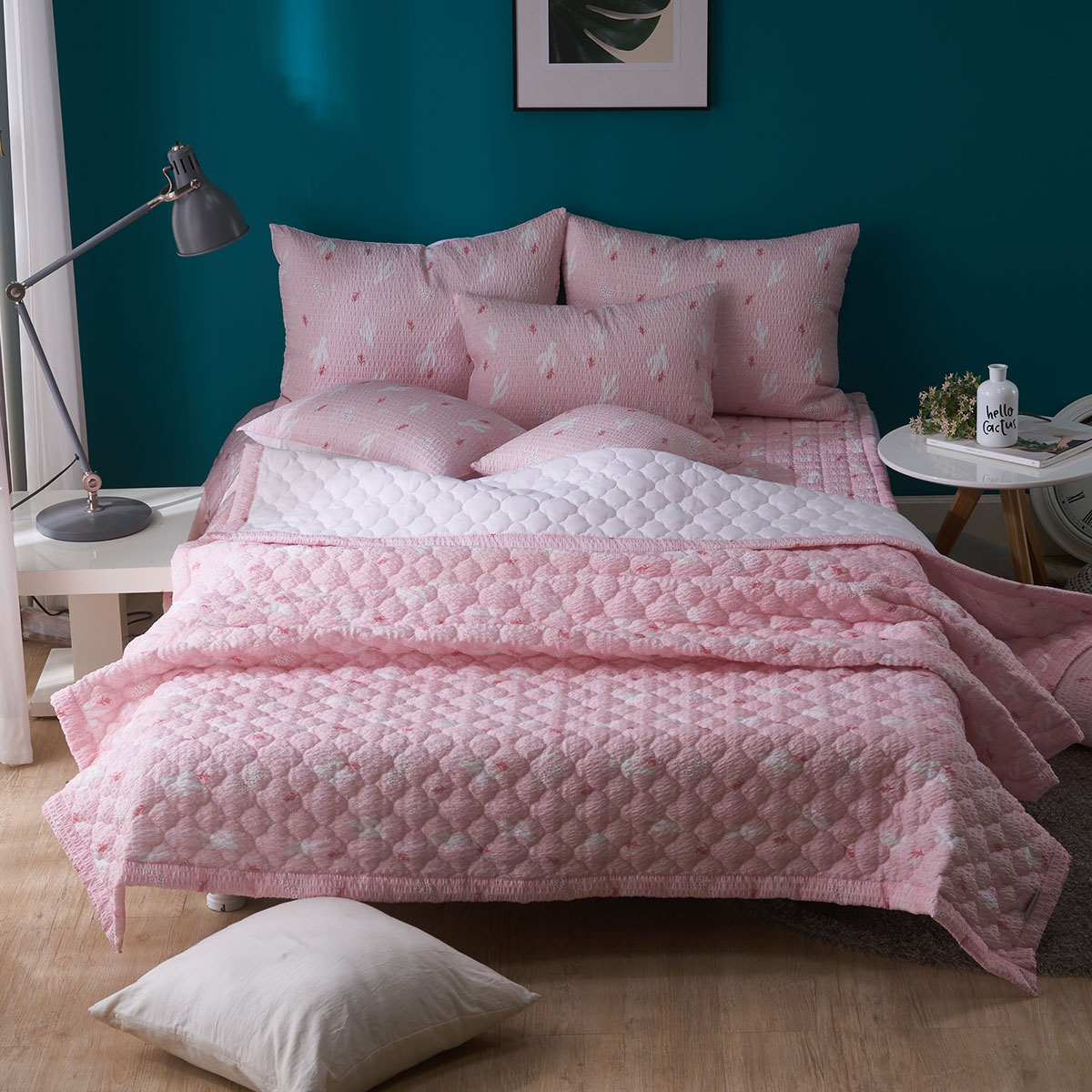 [침구연구소] 카투스 시어서커 여름 차렵 이불패드세트 SS(이불+패드+베개커버)