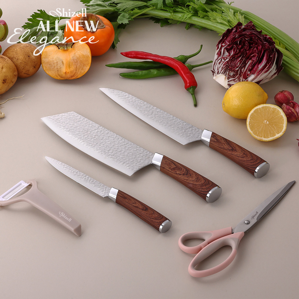[쉬젤] 올뉴 엘레강스 나이프5종세트 (중식도/식도/과도/가위/감자칼)