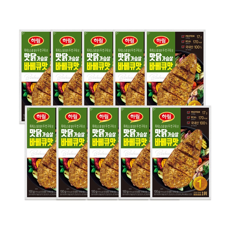 [하림] 맛닭가슴살 바베큐맛 100gx10개