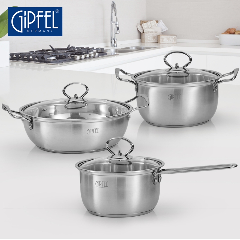 [기펠] 슈타인 인덕션 냄비 6PC Stein [ 16cm 편수 + 18cm 양수 + 24cm 전골냄비 + 강화유리 커버 3p ]