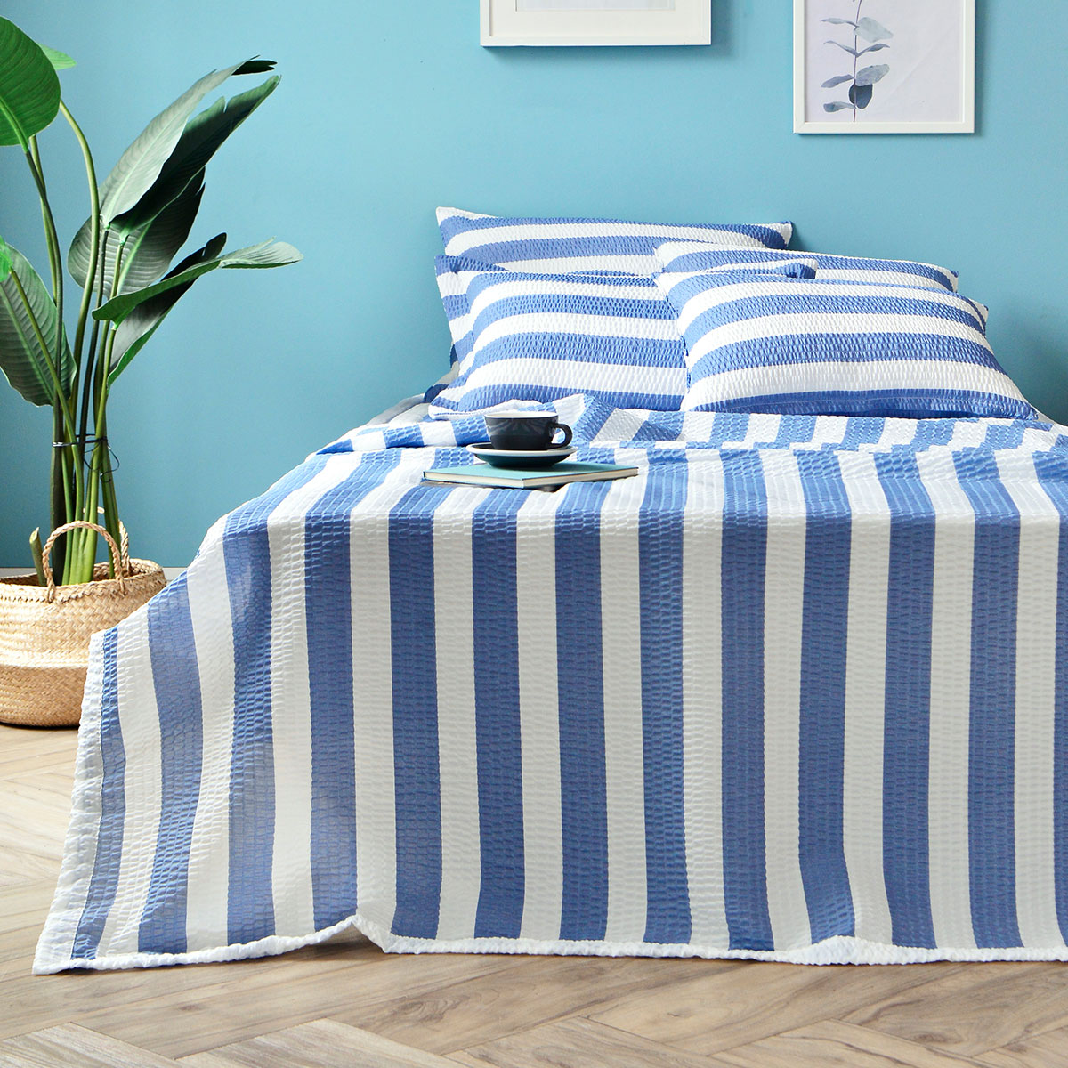 [침구연구소] 썸머라인 홑 시어서커 여름 이불베개세트 SS(이불+베개커버)