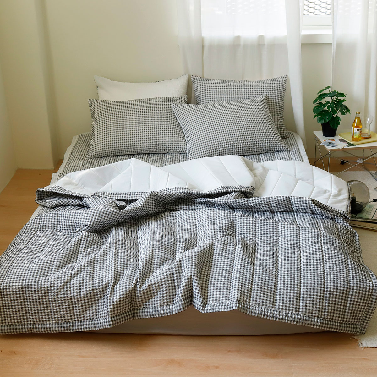 [침구연구소] 켄싱턴 시어서커 60수 차렵 이불베개세트 SS(이불+베개커버)