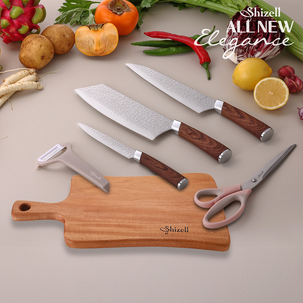 [쉬젤] 올뉴 엘레강스 나이프5종+웨이브핸들 도마세트
