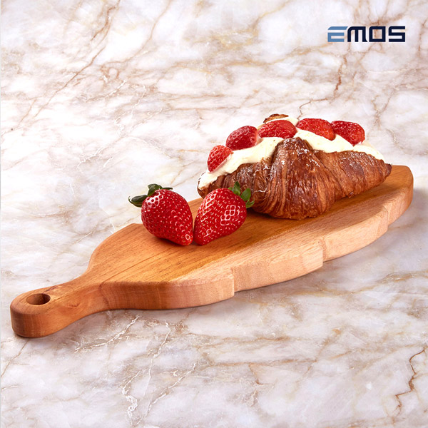 [이모스] 마호가니 통원목 플레이팅 나뭇잎 도마_40.5×14.5×2.2cm