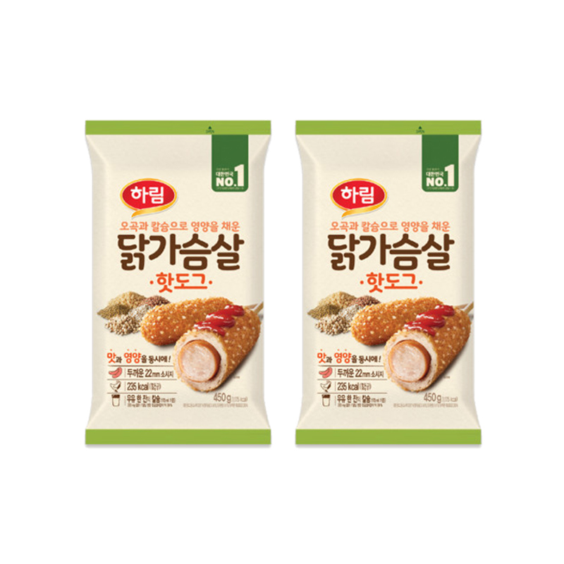 [하림] 닭가슴살 핫도그 450g x 2개