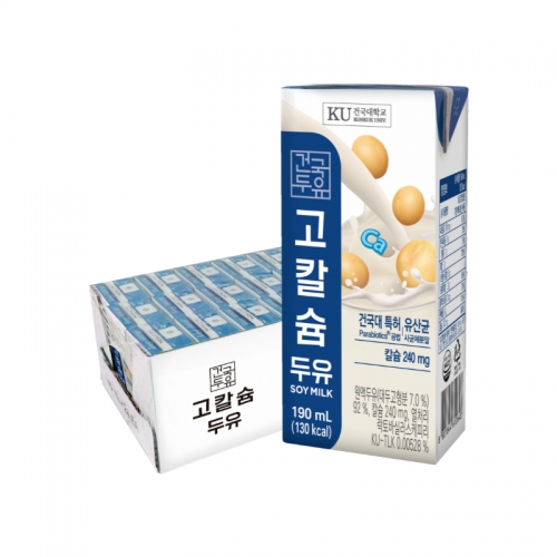 건국우유 고칼슘 두유 190ml 48팩