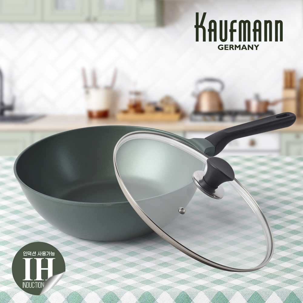 [카우프만] 올리브 인덕션 28cm 궁중팬 세트 KOIF-28WG