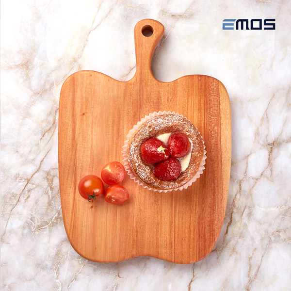 [이모스] 마호가니 통원목 플레이팅 사과 도마_24×34×2.2cm