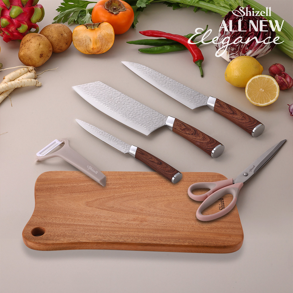 [쉬젤] 올뉴 엘레강스 나이프5종+스퀘어 도마세트