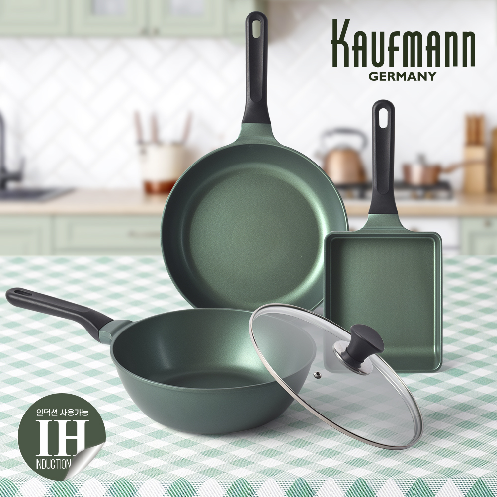 [카우프만] 올리브 인덕션 프라이팬 4종 세트(GA형) KOIF-GA4P