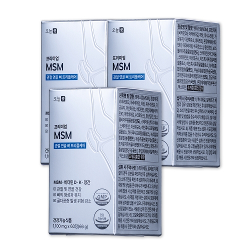 [오늘애] 프리미엄 관절 연골 MSM 엠에스엠 비타민D 비타민K 망간 1100mgx180정 (3개월분)