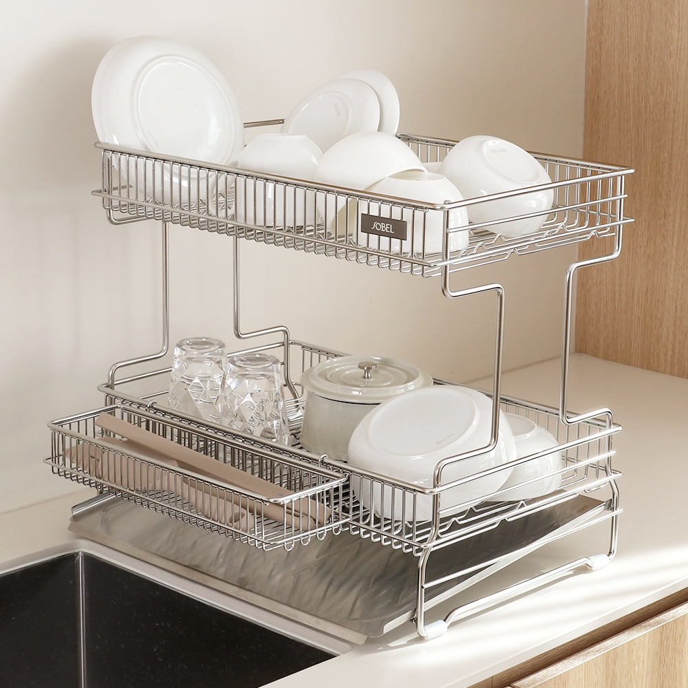 [소벨] 올스텐 304 헤이븐 2단 식기건조대 (베이직)