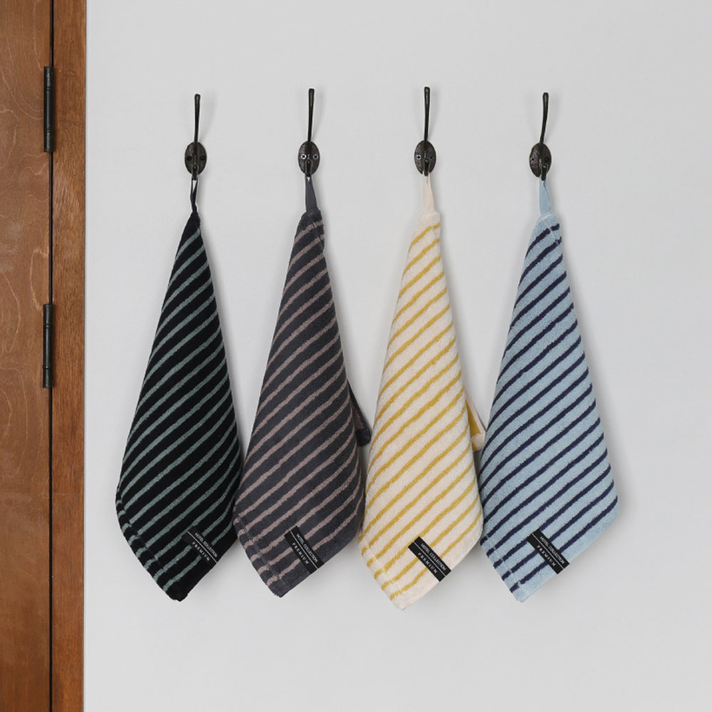 [송월] 호텔컬렉션 스트라이프 솔리드34 고리 핸드타올 10장