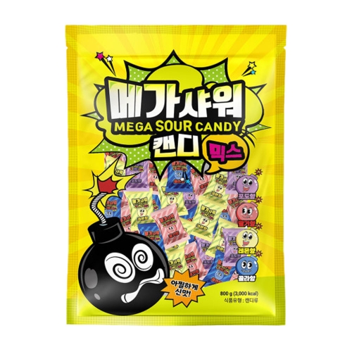 [좋은세상] 메가샤워 캔디 믹스 신맛 사탕 800g