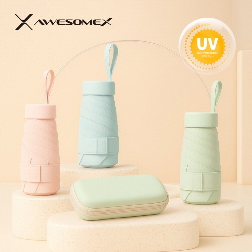 [어썸엑스] UV차단 초경량 미니포켓 암막 파스텔 우양산(UPF50+)_색상 택1