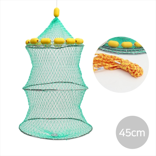 [싸파] 로프장착형 와이어 3단 부력 살림망 45cm 갯바위