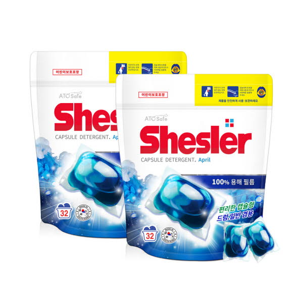 [쉬슬러] 캡슐 세탁세제 에이프릴 32개입x2개