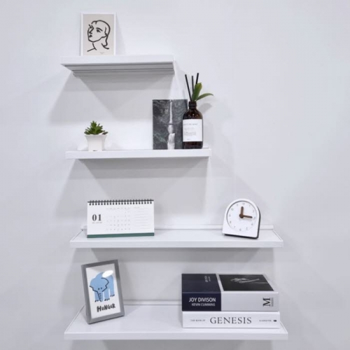 [웰렉스] 인테리어 벽선반 주방 욕실 무지주 레일선반 600-(120) (너비60cm/폭12cm)