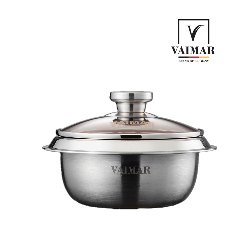 [바이마르] 히든쉐프 IH스텐 통삼중 가마솥 (18cm) (2~3인용)