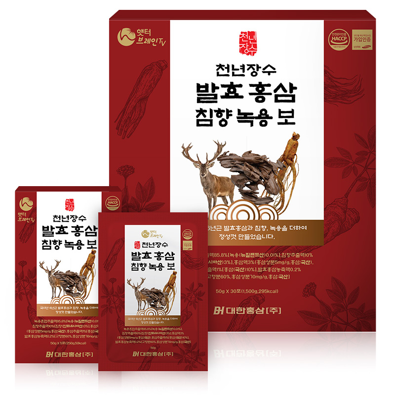 [대한홍삼] 발효홍삼 침향녹용보 50ml*30포(쇼핑백포함)