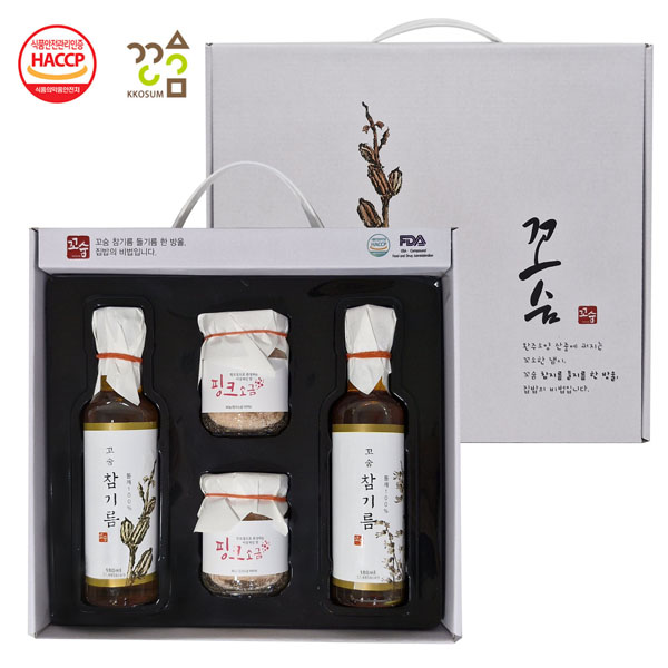 [꼬숨식품] 참기름2+핑크솔트2 4종세트(수입산)