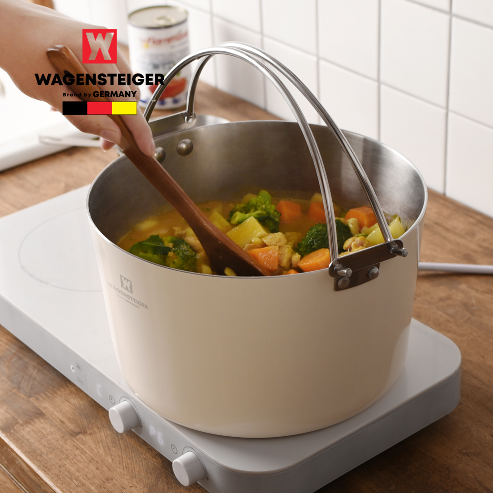 [바겐슈타이거] 통3중 스텐 스튜팟 24cm_크림