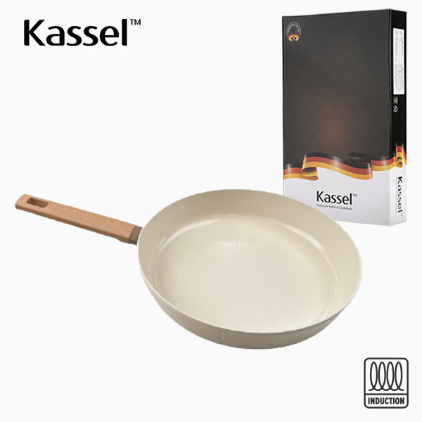 [Kassel] 카셀 인덕션 스톤 크림 세라믹코팅 후라이팬28cm