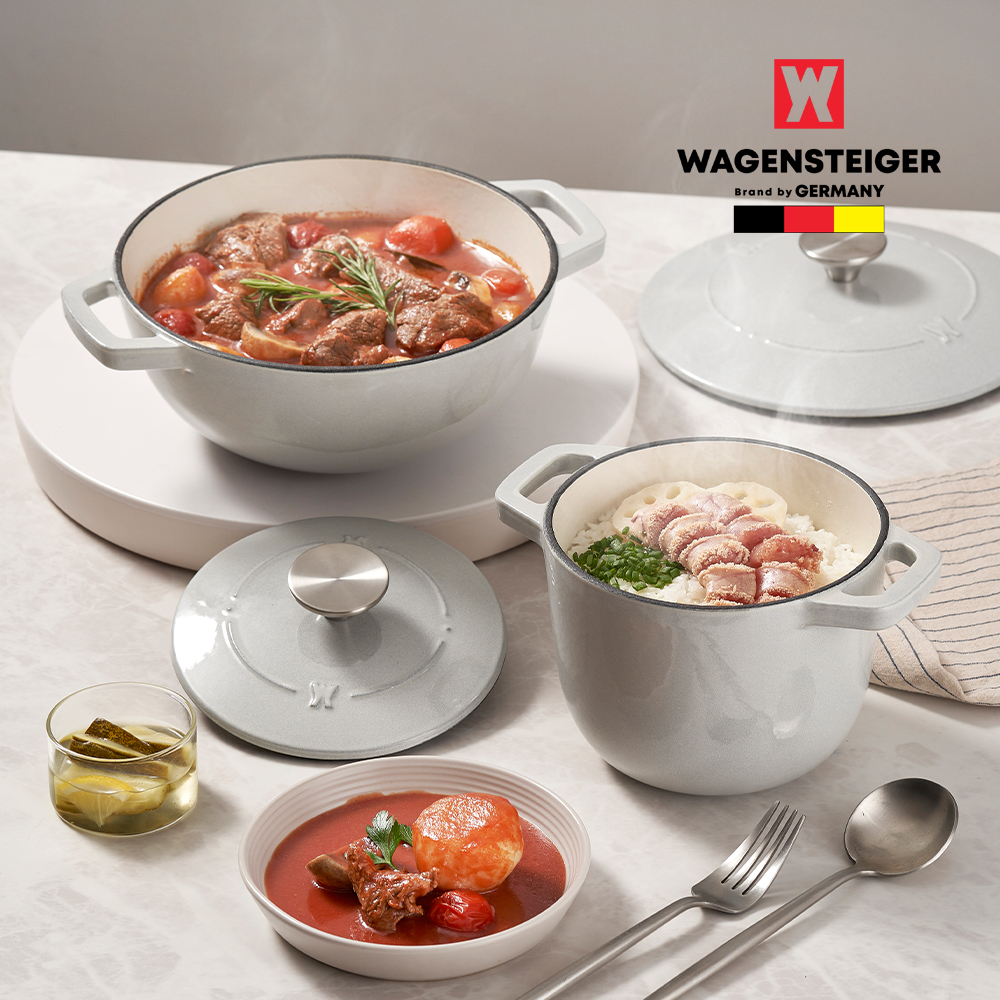 [바겐슈타이거] 클램 무쇠 주물냄비 2종 세트[15cm+21cm]