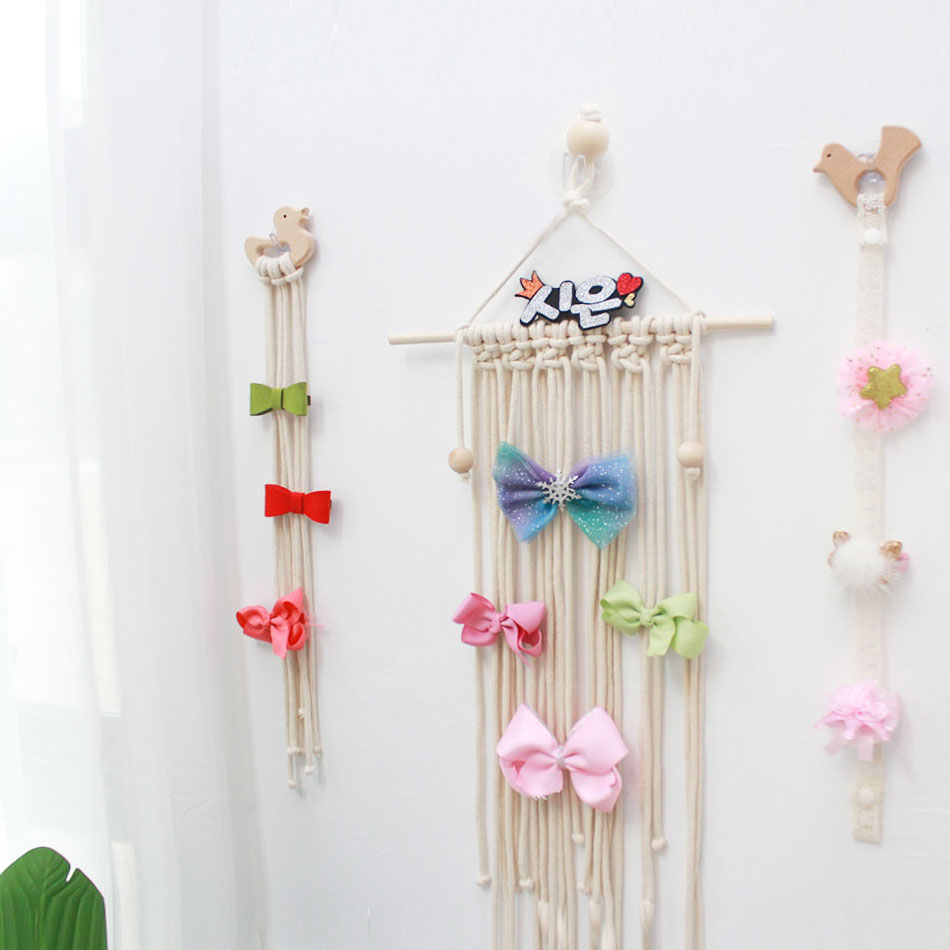 [펄박스] 마크라메 스트링 오리 헤어핀 홀더